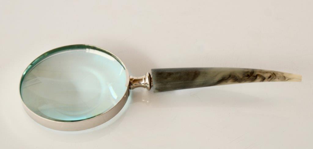 Silver Magnifying Glass Horn Handle